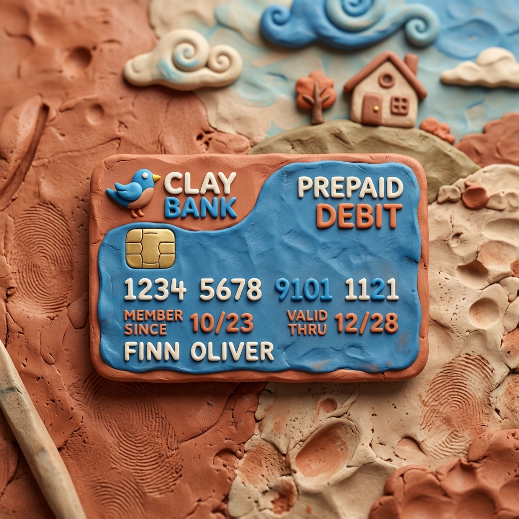 Claymorphic Virtual Debit Card Illustration